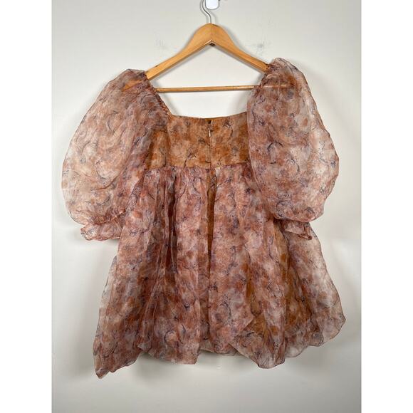 Sofie the Label Babydoll Dress Puff Sheer Sleeve Size Small Mini Fairy Whimsy - Picture 5 of 8